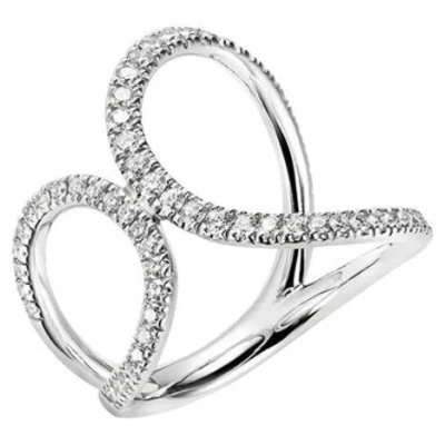 Pre-owned Mattioli Chips Contrarié Ring In 18k White Gold And White Diamonds
