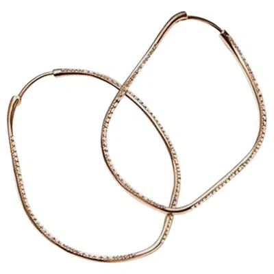 Pre-owned Mattioli Chips Earrings In Rose Gold And Brown Diamonds In Red
