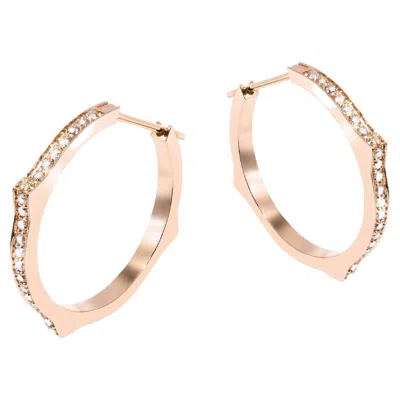 Pre-owned Mattioli Eve_r New Earrings In Rose Gold & White Diamonds