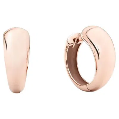 Pre-owned Mattioli Hiroko Collection Big Hoops Earrings In 18k Rose Gold In Red