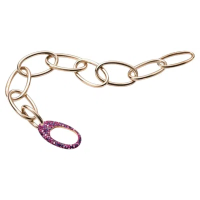 Pre-owned Mattioli Hiroko Collection Bracelet In 18k Rose Gold White Diamonds & Sapphires