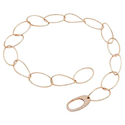 Pre-owned Mattioli Hiroko Collection Necklace In 18k Rose & White Diamonds
