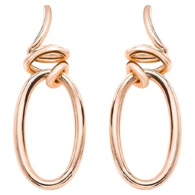 Pre-owned Mattioli Hiroko Collection Pendant Earrings In 18k Rose Gold In Red