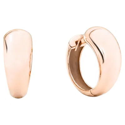 Pre-owned Mattioli Hiroko Collection Small Hoops Earrings In 18k Rose Gold In Red