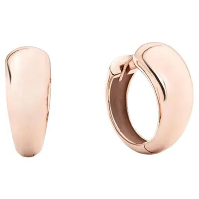 Pre-owned Mattioli Hiroko Collection Small Hoops Earrings In 18k Rose Gold In Red