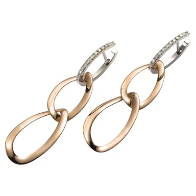 Pre-owned Mattioli Hiroko Earrings In 18k Rose Gold, White Gold And White Diamonds