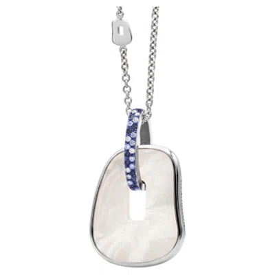 Pre-owned Mattioli Maxi Pendant White Gold, Diamonds, Blue Sapphires, Natural Mother Of Pearl