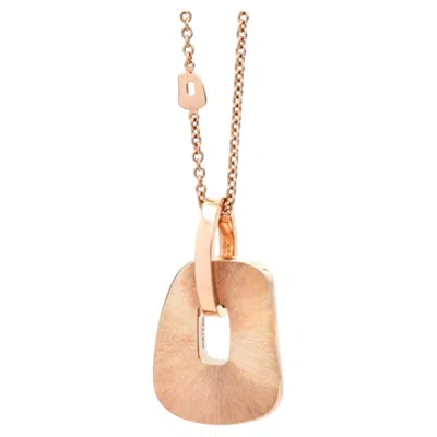 Pre-owned Mattioli Medium Puzzle Pendant In 18k Hand Engraved Rose Gold And Chain In Red