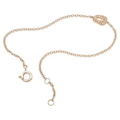 Pre-owned Mattioli Mini Puzzle Bracelet In 18k Rose Gold And White Diamonds