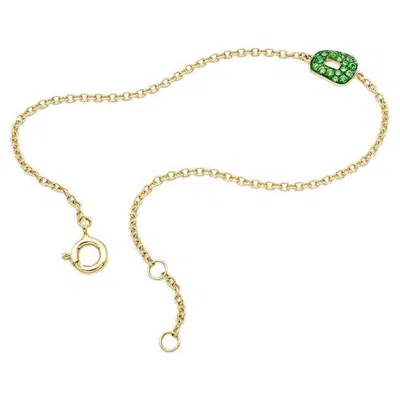 Pre-owned Mattioli Mini Puzzle Bracelet In 18k Yellow Gold And Tsavorites
