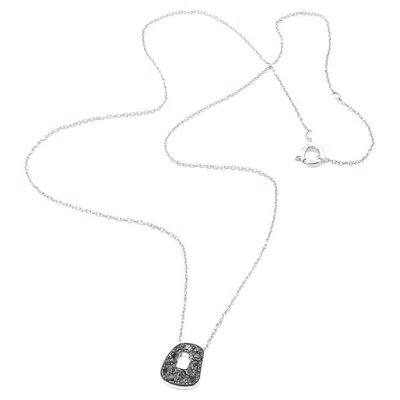 Pre-owned Mattioli Mini Puzzle Pendant In White Gold And Black Diamonds