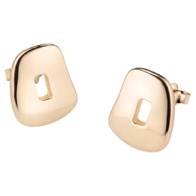 Pre-owned Mattioli Mini Puzzle Stud Earrings In 18k Rose Gold In Red