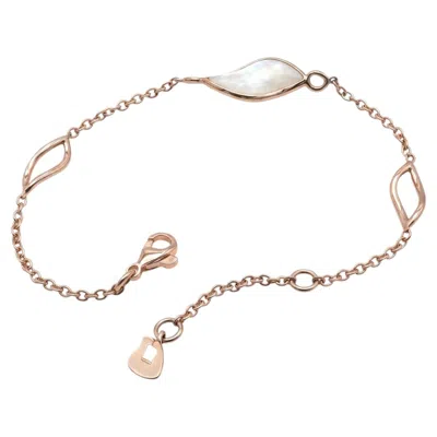Pre-owned Mattioli Navettes Bracelet In 18k Rose Gold & Natural Mother Of Pearl In Red