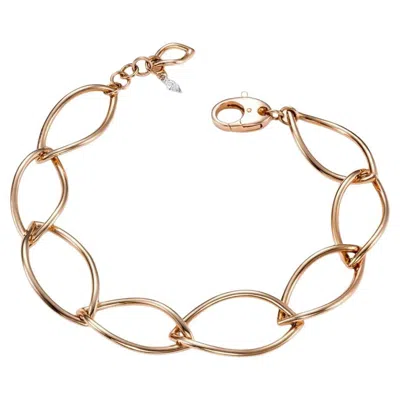 Pre-owned Mattioli Navettes Bracelet In 18k Rose Gold & White Diamonds