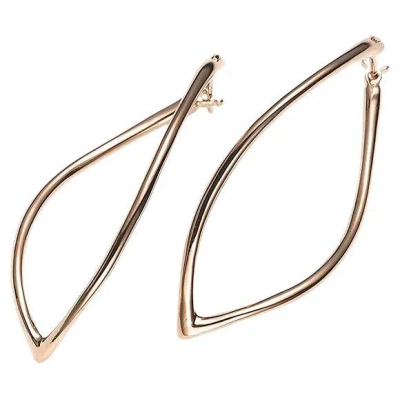 Pre-owned Mattioli Navettes Collection Earrings In 18k Rose Gold In Red