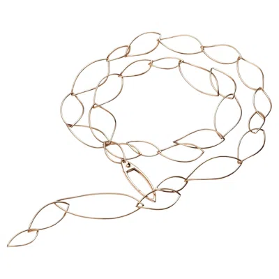 Pre-owned Mattioli Navettes Collection Long Necklace In 18k Rose Gold In Red