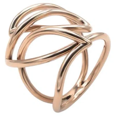 Pre-owned Mattioli Navettes Ring In 18k Rose Gold In Red