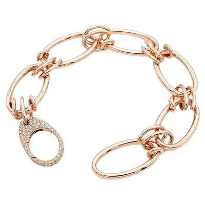 Pre-owned Mattioli New Hiroko Collection Bracelet In 18k Rose Gold & Brown Diamonds In Red