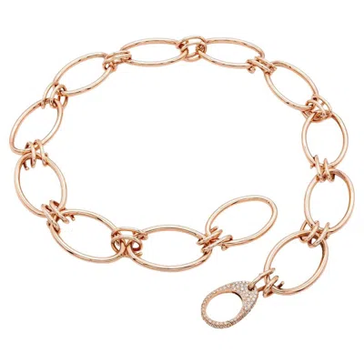Pre-owned Mattioli New Hiroko Collection Necklace In 18k Rose & Brown Diamonds In Red