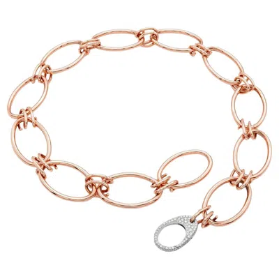 Pre-owned Mattioli New Hiroko Collection Necklace In 18k Rose & White Gold White Diamonds