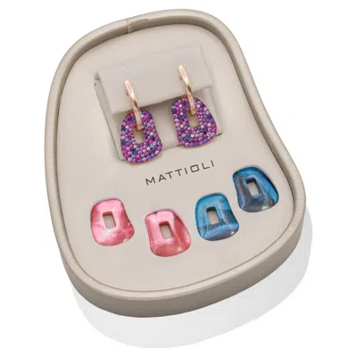 Pre-owned Mattioli New  Puzzle Arlecchino Small Earrings 18k Gold, Diamonds & Shapphires In Multi