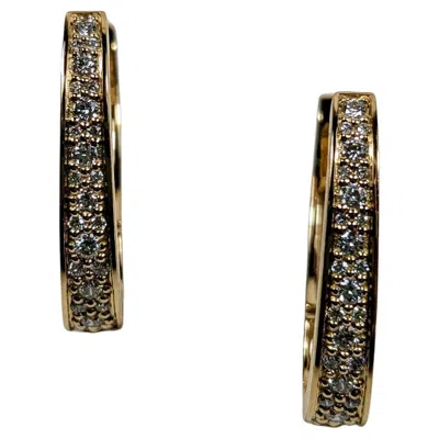 Pre-owned Mattioli New Puzzle Large Earrings 18k Yellow Gold And Diamonds