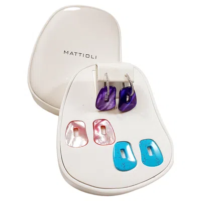 Pre-owned Mattioli Puzzle 18k Gold & Diamonds Medium Size Earrings Kit Of Three In Multi