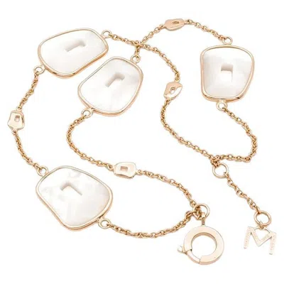 Pre-owned Mattioli Puzzle 18k Gold & Natural Mother Of Pearl Double Strand Bracelet In Multi