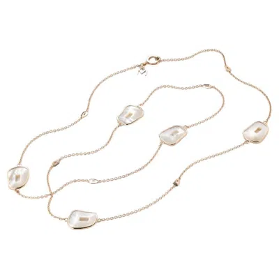 Pre-owned Mattioli Puzzle 18k Gold & Natural Mother Of Pearl Necklace In Multi