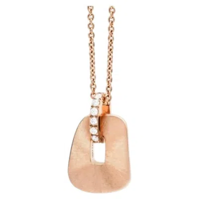 Pre-owned Mattioli Puzzle 18k Hand Engraved Rose Gold & Diamonds Pendant In Red