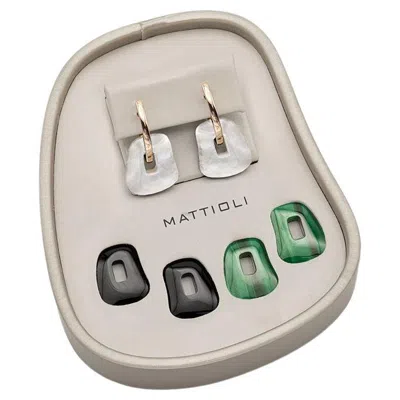 Pre-owned Mattioli Puzzle 18k Rose Or White Gold Small Size Earrings Kit Of 3
