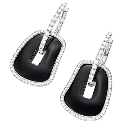 Pre-owned Mattioli Puzzle Collection 18 Carat White Gold White Diamonds S Size Earrings