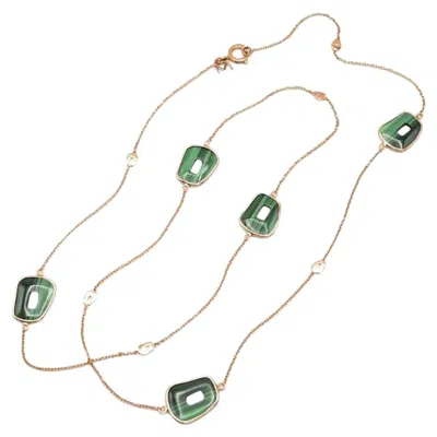 Pre-owned Mattioli Puzzle Collection 18 Karat Gold And Malachite Necklace In Multi