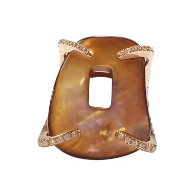 Pre-owned Mattioli Puzzle Collection 18 Karat Gold Ring With Diamonds In Multi
