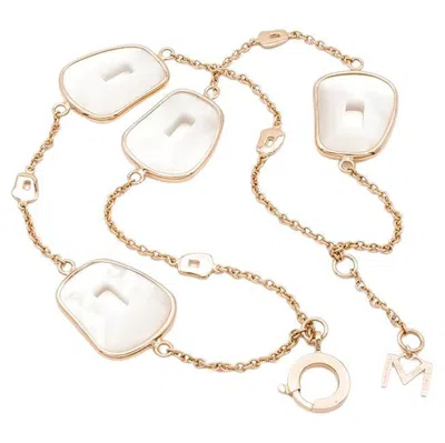 Pre-owned Mattioli Puzzle Collection 18 Karat In Rose Gold And Mother Of Pearl Bracelet In Red