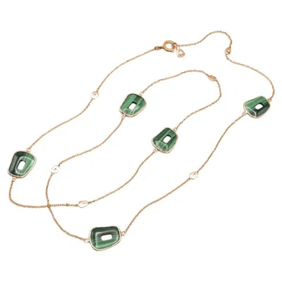 Pre-owned Mattioli Puzzle Collection 18k Gold And Malachite Pendant In Multi