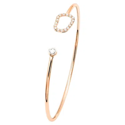 Pre-owned Mattioli Puzzle Collection 18k Rose Gold Bangle Bracelet With White Diamonds