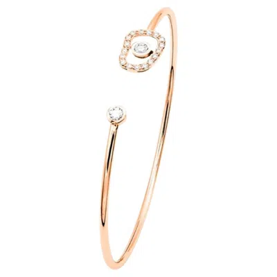 Pre-owned Mattioli Puzzle Collection 18k Rose Gold Bangle Bracelet With White Diamonds