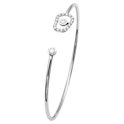Pre-owned Mattioli Puzzle Collection 18k White Gold Bangle Bracelet With White Diamonds
