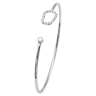 Pre-owned Mattioli Puzzle Collection 18k White Gold Bangle Bracelet With White Diamonds
