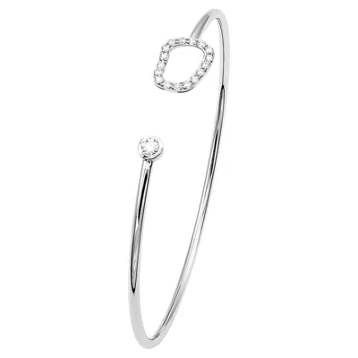 Pre-owned Mattioli Puzzle Diamonds Bangle In 750 White Gold With White Diamonds