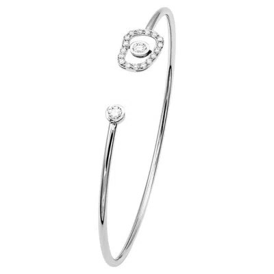 Pre-owned Mattioli Puzzle Diamonds Bangle In Rose Or White Gold And White Diamonds