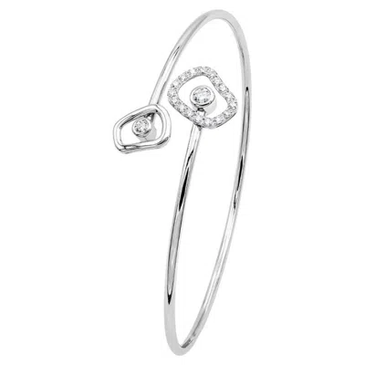 Pre-owned Mattioli Puzzle Diamonds Contrarié Bangle In Rose/white Gold And White Diamonds