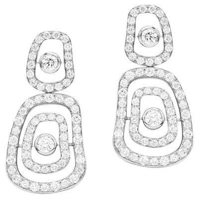 Pre-owned Mattioli Puzzle Diamonds Pendant Earrings In Rose/white Gold And White Diamond