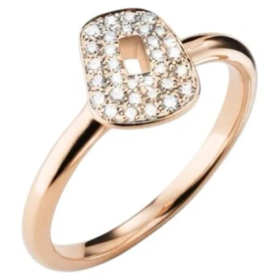 Pre-owned Mattioli Puzzle Diamonds Ring In 18k Rose Gold And White Diamonds