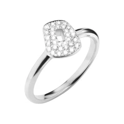 Pre-owned Mattioli Puzzle Diamonds Ring In 18k White Gold And White Diamonds