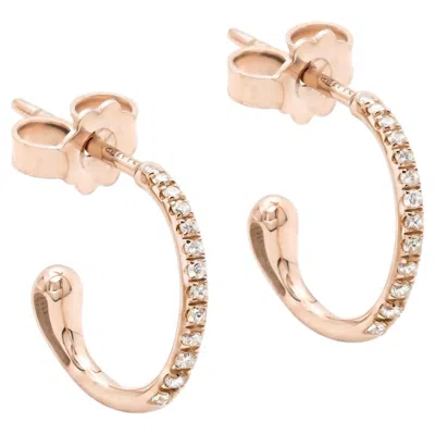 Pre-owned Mattioli Puzzle Hoop In 18k Rose Gold And White Diamonds