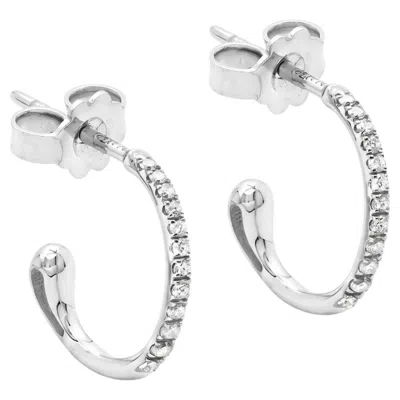 Pre-owned Mattioli Puzzle Hoop In 18k White Gold And White Diamonds