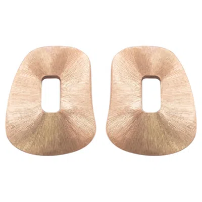 Pre-owned Mattioli Puzzle Maxi Solo Hand-engraved Maxi Earrings In 18k Rose Gold In Red