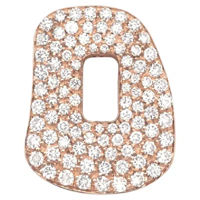 Pre-owned Mattioli Puzzle Medium Earrings Puzzle In 18k Rose Gold And White Diamonds Pavé